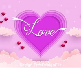 Romantic valentines day greeting card vector