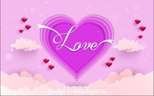 Romantic valentines day greeting card vector
