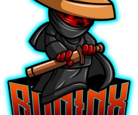 Ronin mascot esport logo vector