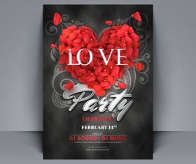 Roses spell heart valentines day card vector