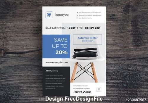 Sale flyer layout vector