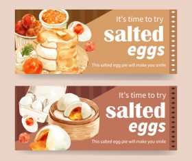 Salted eggs stuffing pastry poster vector