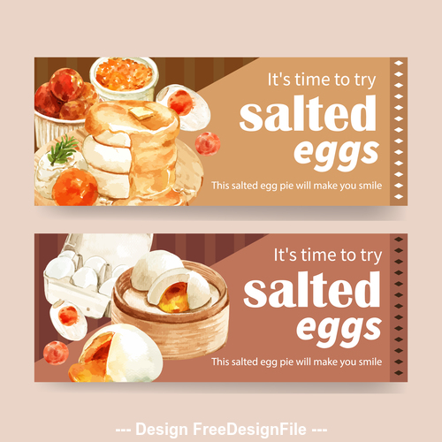 Salted eggs stuffing pastry poster vector