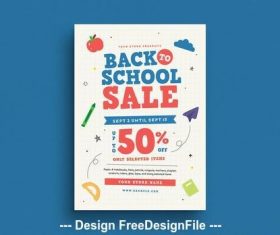 School themed card vector