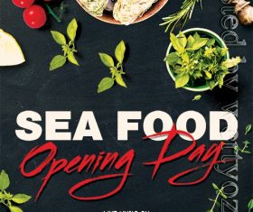 Sea Food Opening Day Poster PSD Template