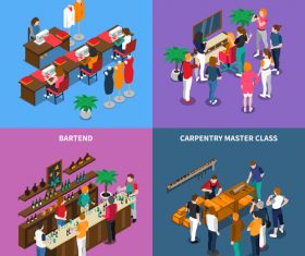 Service industry cartoon background vector