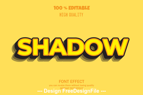 Shadow 3d font effect style illustration vector