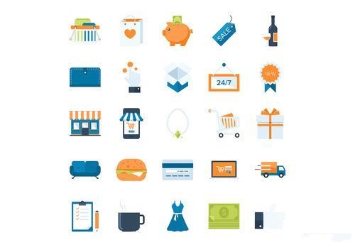 Shopping and commerce icons vector