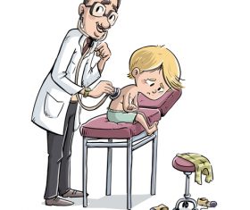 Sick child illustration vector