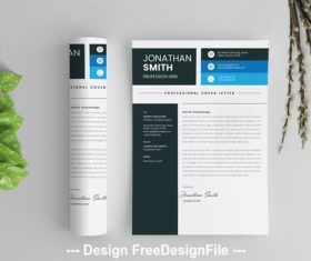 Simple letterhead with blue vector