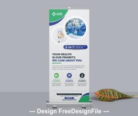 Simple medical roll Up banner vector