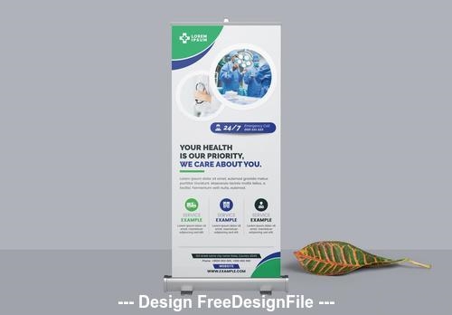 Simple medical roll Up banner vector