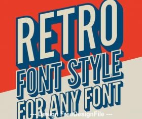 Skewed retro 3D text style vector