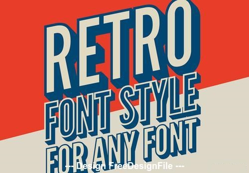 Skewed retro 3D text style vector
