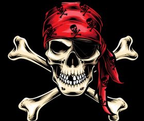 Skull pirate logo vector