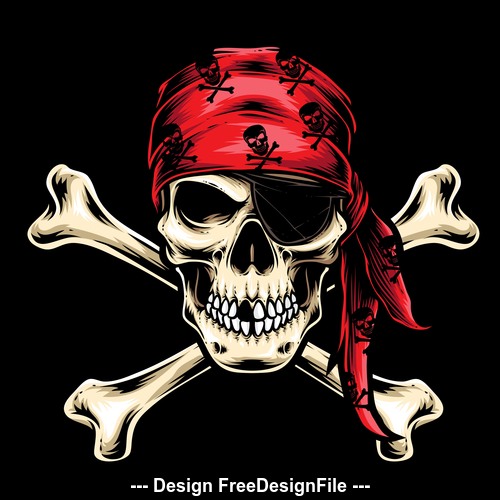Skull pirate logo vector