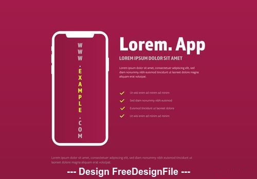 Smartphone infographic with red background vector