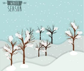Snow on branches vector