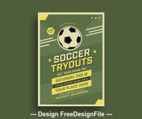 Soccer tryouts flyer vector