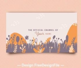 Social media banner with nature illustrations vector