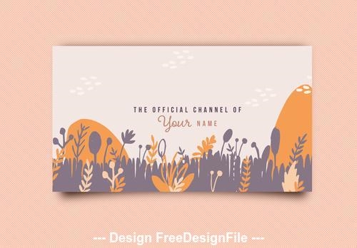 Social media banner with nature illustrations vector