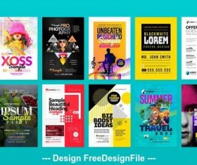 Social web post layout set vector