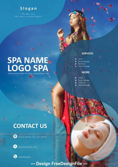 Spa logo business template flyer vector