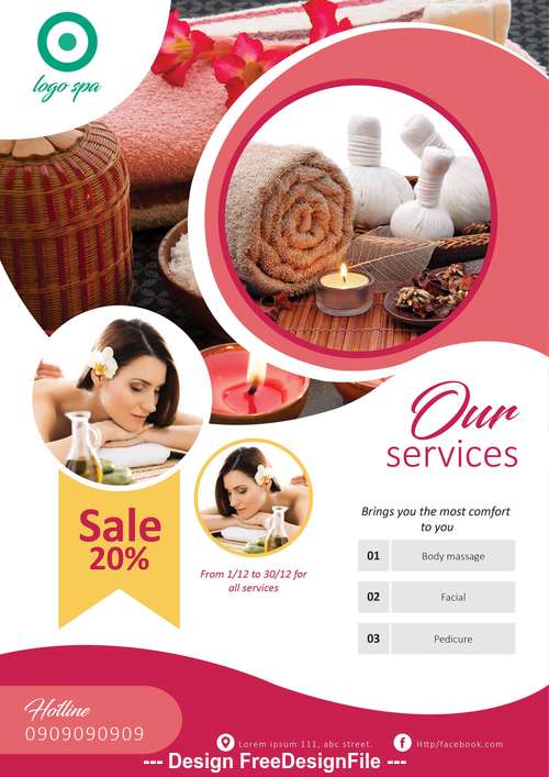 Spa template flyer vector