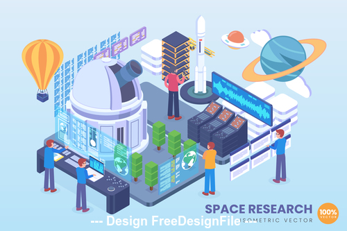 Space research vector concept