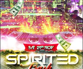 Spirited Party Flyer Template PSD Design