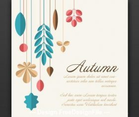 Square autumn card vector