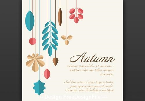 Square autumn card vector