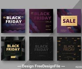 Square black friday social media post vector