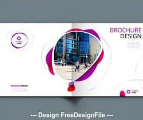 Square cover with red and purple elements vector