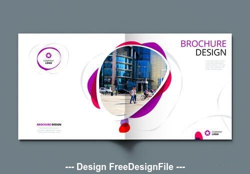 Square cover with red and purple elements vector