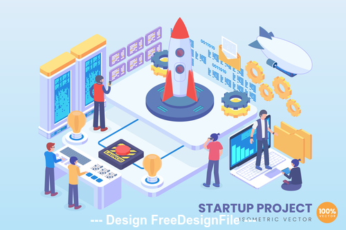 Startup project vector concept