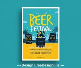Summer beer festival flyer vector
