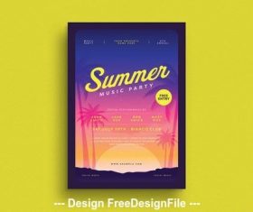 Summer party flyer vector