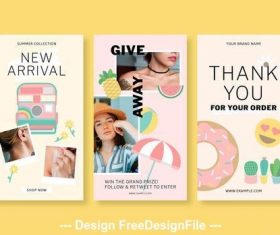 Summer social media banner vector