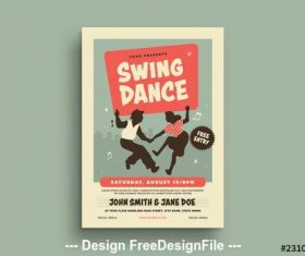 Swing dance event flyer vector