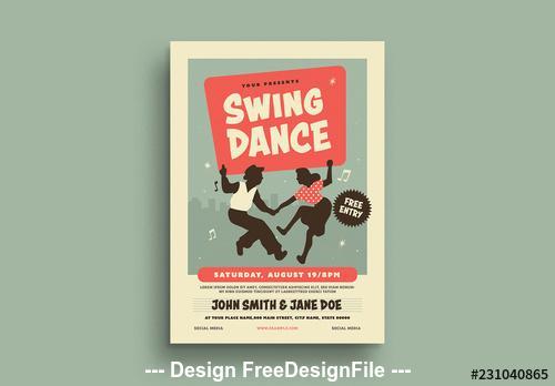 Swing dance event flyer vector