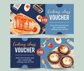 Tart dessert watercolor illustration banner vector