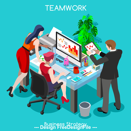 Teamwork business strategy vector