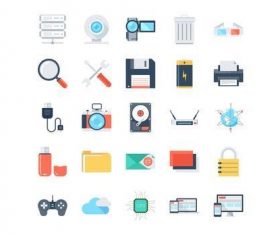 Technology and hardware icons vector