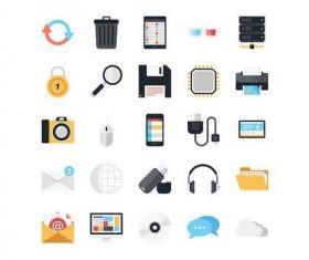 Technology and media Icons vector