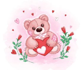 Teddy bear cartoon illustration vector