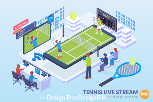 Tennis live vector concept