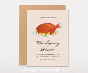 Thanksgiving dinner invitation vector