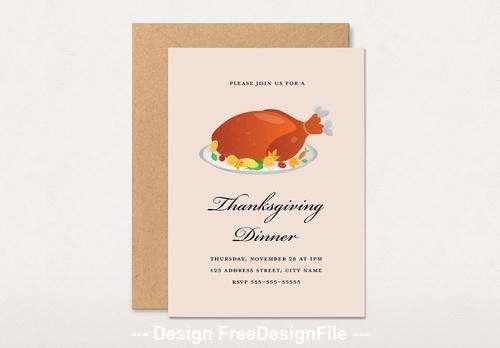 Thanksgiving dinner invitation vector