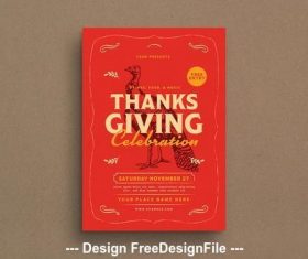 Thanksgiving red poster vector